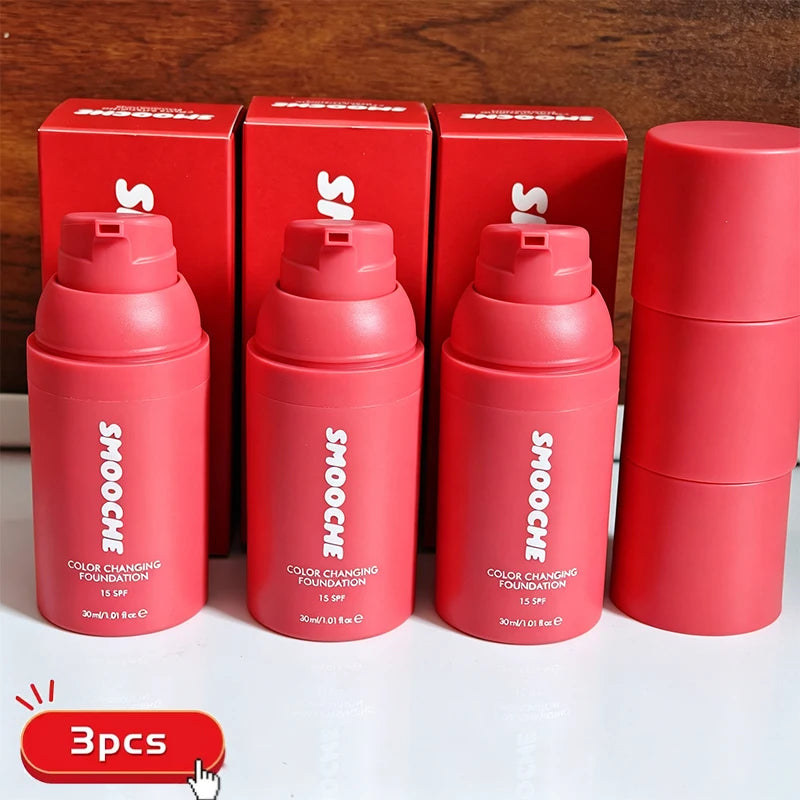 SMOOCHE Color-Adaptive Liquid Foundation SPF 15, Smooth Lightweight Makeup with Oil Control - Bond Well Supplies