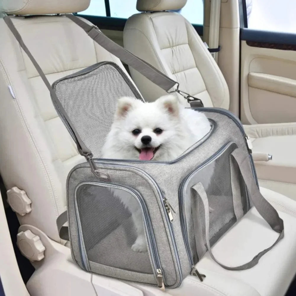 Breathable Mesh Cat Carrier Bag, Portable Shoulder Pet Carrier for Small Dogs and Cats
