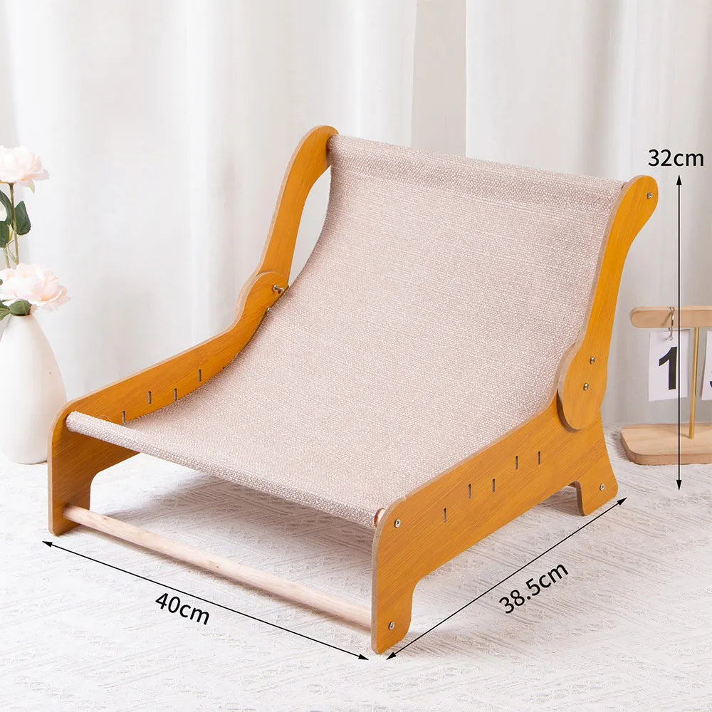 Cat Scratcher Bed, 2-in-1 Elevated Pet Sofa with Sisal Scratching Surface and Breathable Hammock - Bond Well Supplies