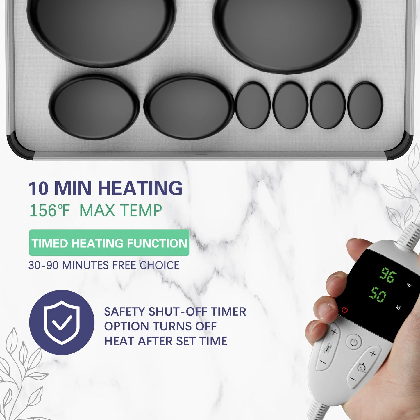 Professional Hot Stone Massage Kit with Temperature-Controlled Heater