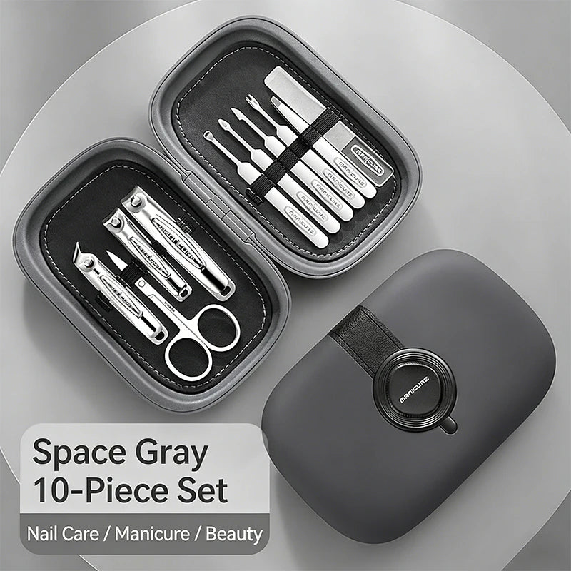 Stainless Steel Nail Clipper Set, 10-22PCS Manicure & Pedicure Tools with Portable Case - Bond Well Supplies