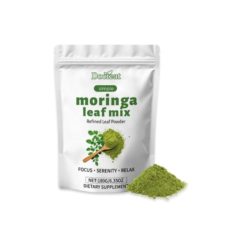 Organic Moringa Oleifera Leaf Powder 180g, Green Superfood with Vitamins A & C, Calcium & Iron - Bond Well Supplies