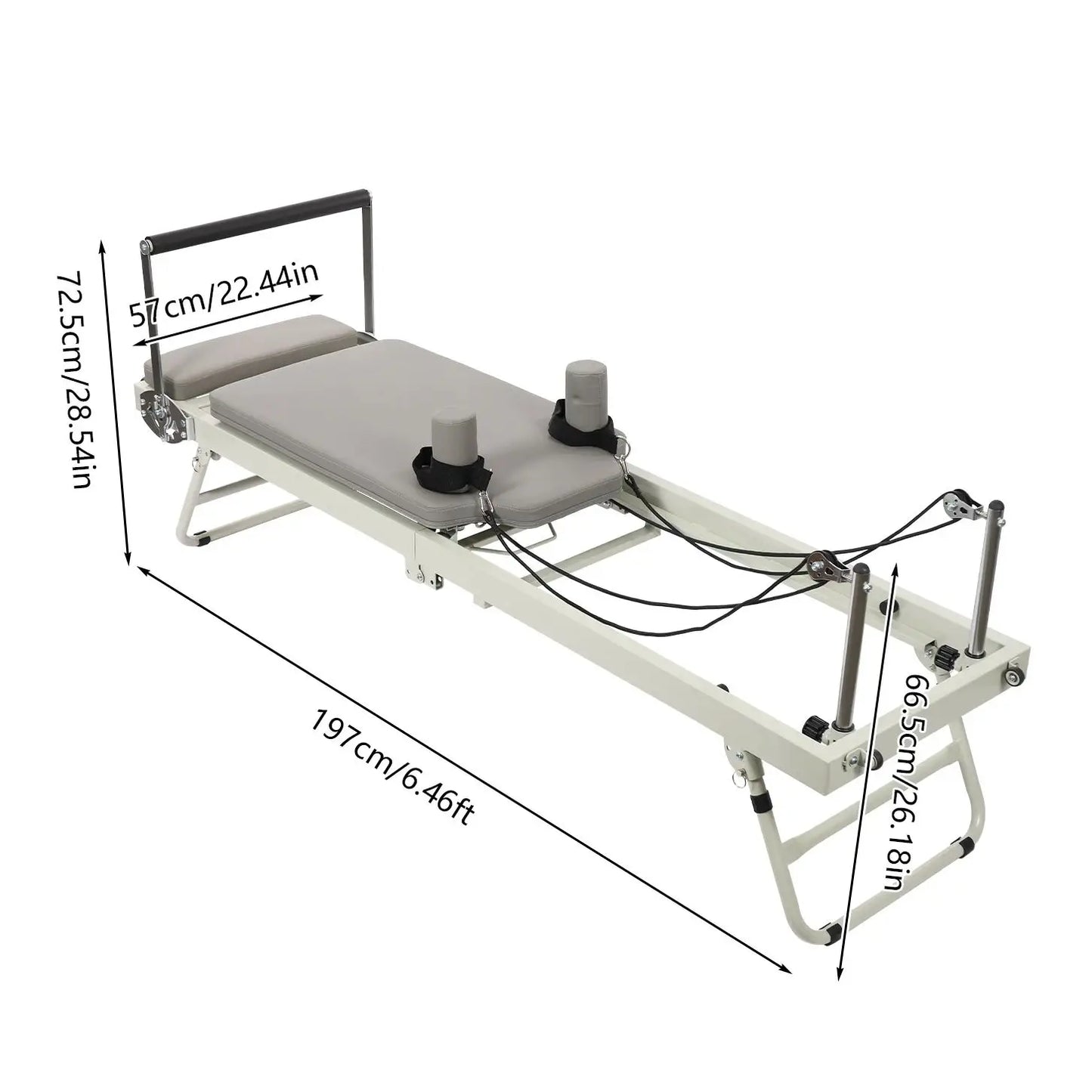 Foldable Pilates Reformer Machine for Home Use with Dual Resistance Springs and Cords