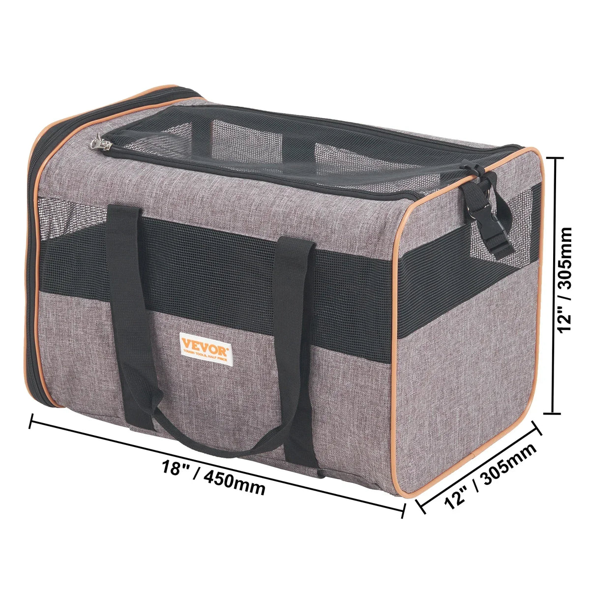 Airline-Approved Rolling Cat Carrier with Wheels, Telescopic Handle and Shoulder Strap