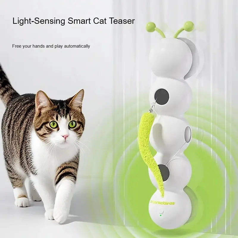 Interactive Automatic Cat Toy with Sensor, USB Rechargeable Exercise Toy for Indoor Cats, Boredom Relief & Entertainment