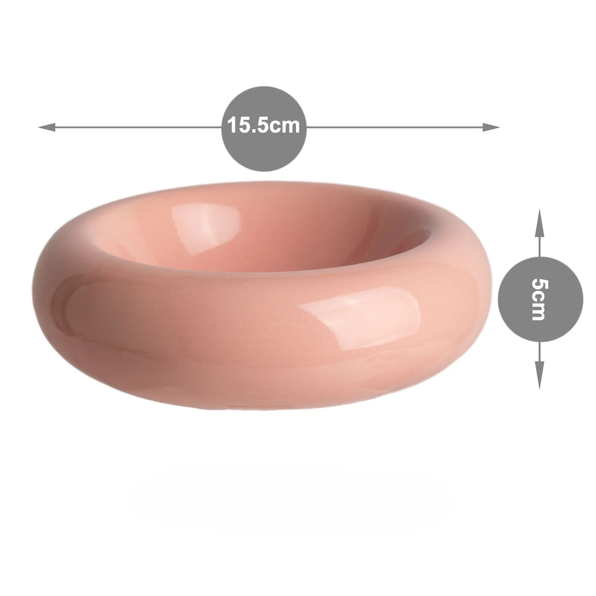 Anti-Tip Ceramic Cat Bowl, Donut-Shaped Food & Water Dish for Cute Home Pet Feeding - Bond Well Supplies