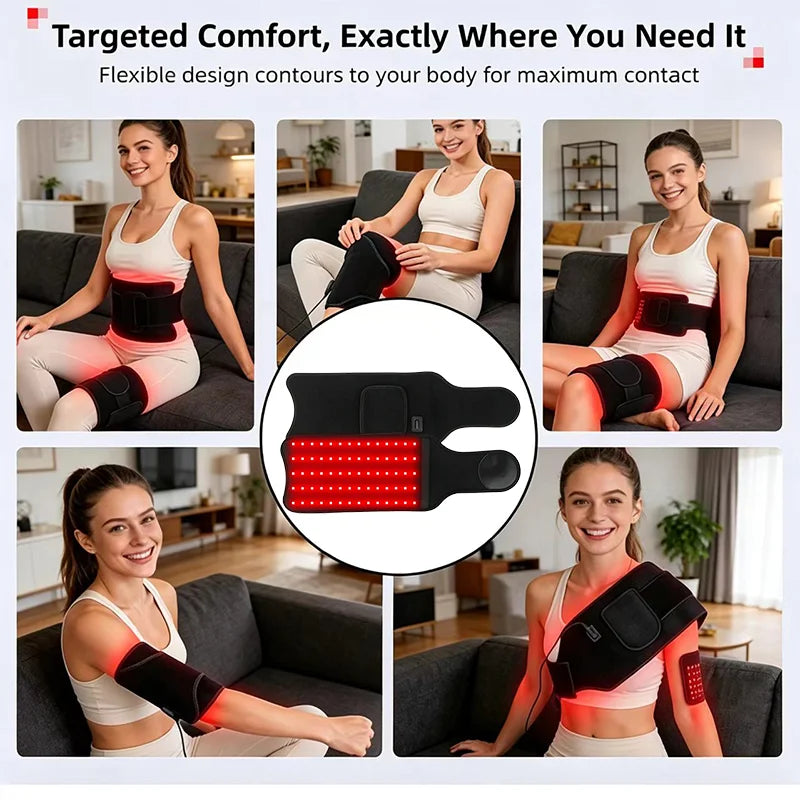 Red Light Therapy Pad, 70 LEDs, 660nm & 850nm Near-Infrared Heating Pad for Arm, Leg, Shoulder & Back - Bond Well Supplies