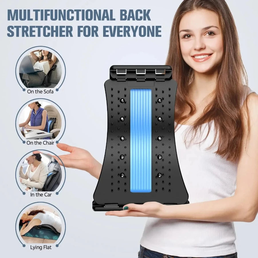 Lumbar Back Extensor, Spinal Stretching Support Device for Home Exercise & Back Care