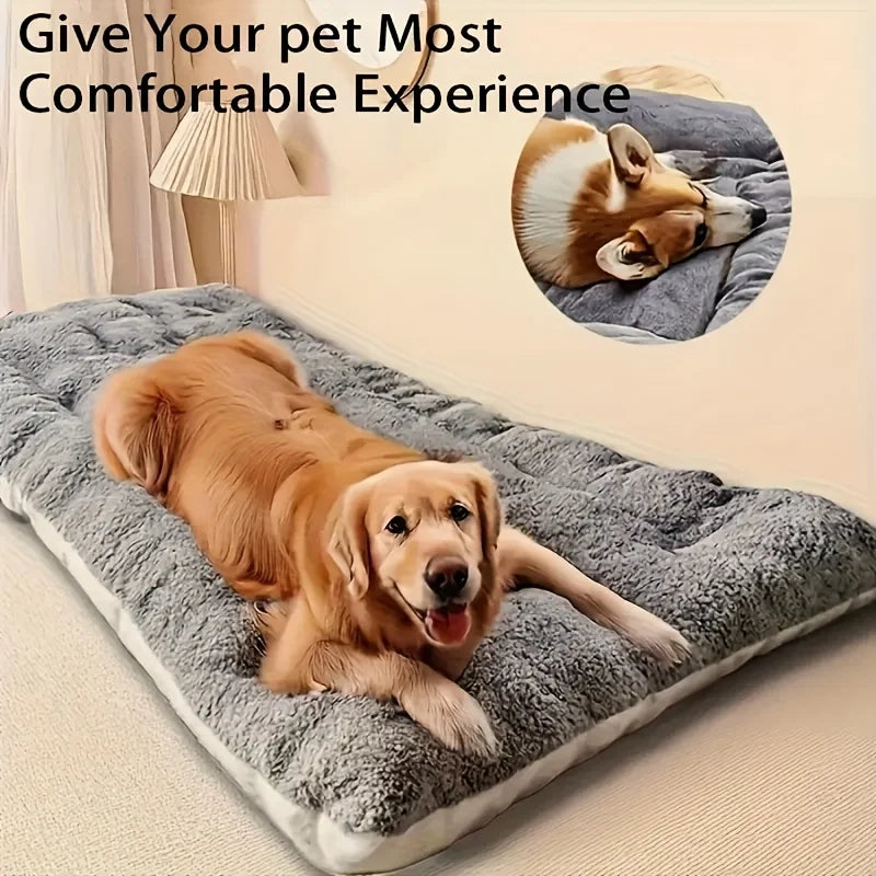 Oversized Cat & Dog Bed, Ultra-Soft Plush Rectangular Sofa Cushion for All Sizes - Bond Well Supplies