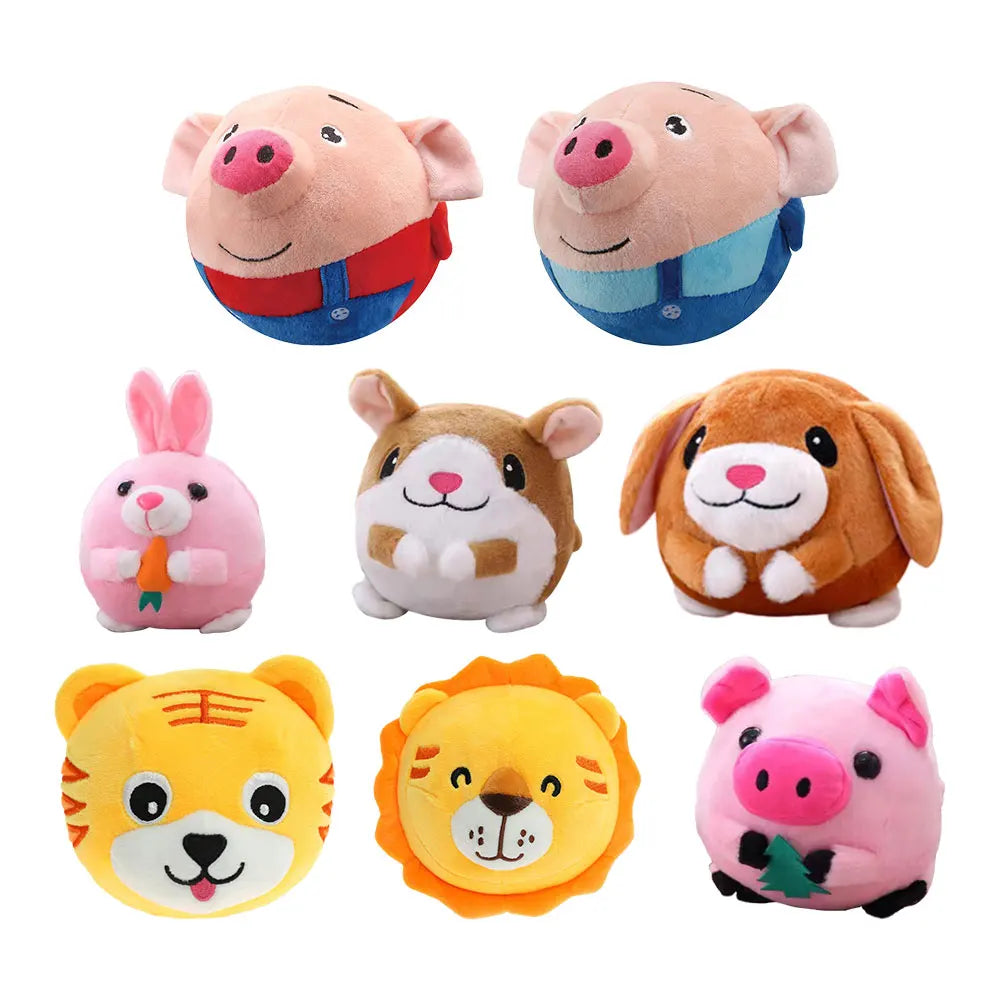 Interactive Moving Plush Ball Toy for Puppies and Dogs with Squeaker Sound