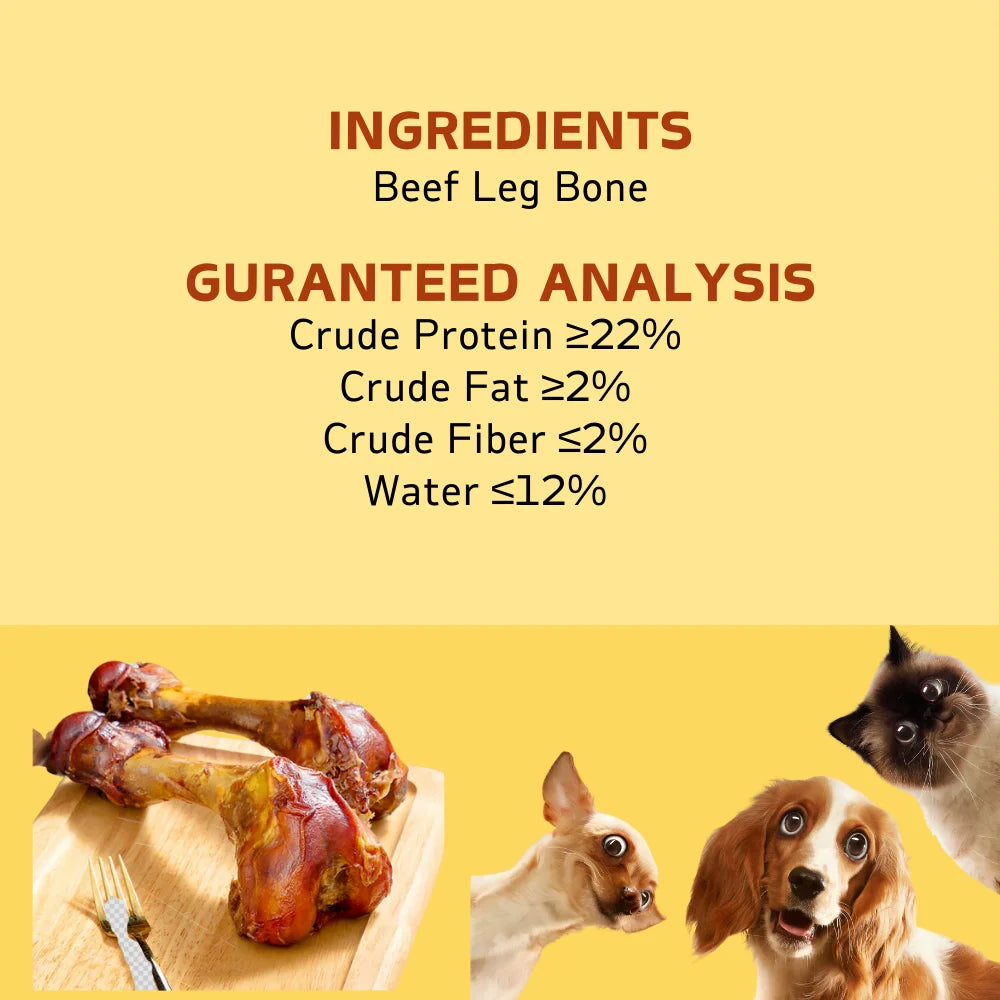 Natural Cow Bone Treat for Dogs, Protein-Rich Chew with Simple Ingredients
