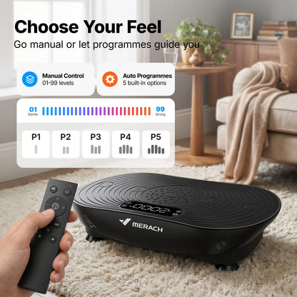 Merach Whole-Body Vibration Plate, Digital Display, Built-In Speakers & 350 lb Capacity for Home Fitness