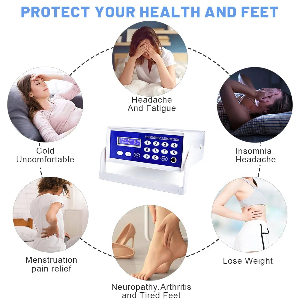 Professional Ionic Foot Bath Spa, LED Display, Far Infrared Belt & Portable Home Foot Spa