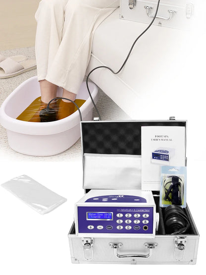 Professional Ionic Foot Bath Spa, LED Display, Far Infrared Belt & Portable Home Foot Spa