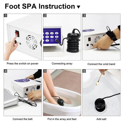 Professional Ionic Foot Bath Spa, LED Display, Far Infrared Belt & Portable Home Foot Spa