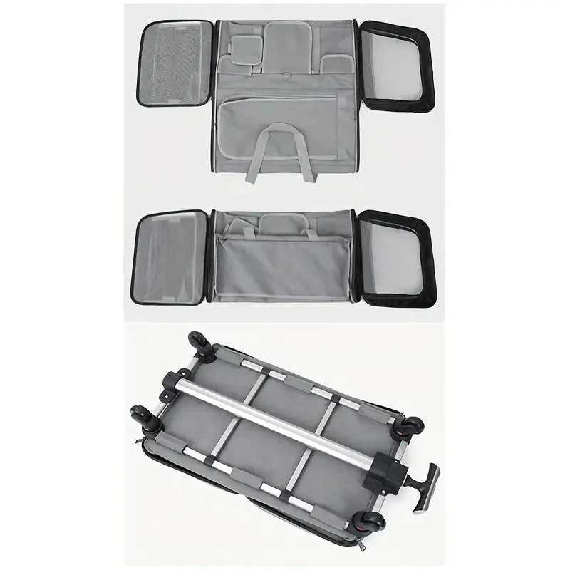 Extra Large Pet Travel Trolley Case, Portable Foldable Dog & Cat Carrier Bag with Detachable Design