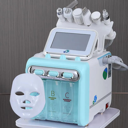 Professional 7-in-1 Hydra Facial Machine, Hydrogen Oxygen Facial Device with Skin Scrubber & LED Mask - Bond Well Supplies
