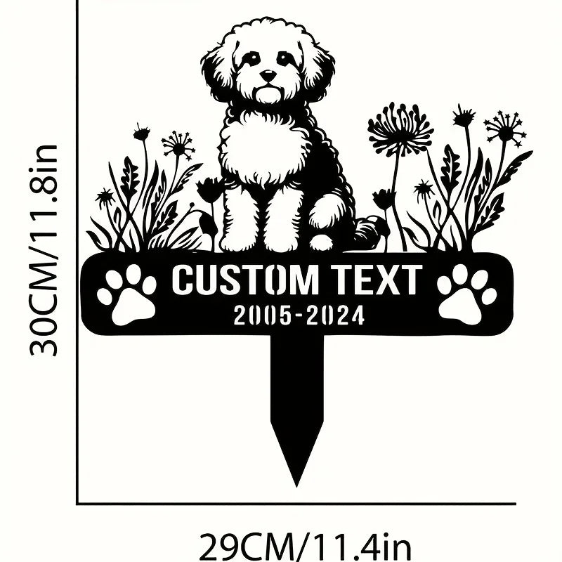 Personalized Maltese Dog Memorial Plaque, Custom Metal Garden Sign for Pet Remembrance