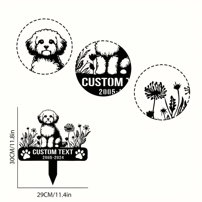 Personalized Maltese Dog Memorial Plaque, Custom Metal Garden Sign for Pet Remembrance