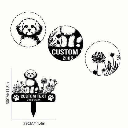 Personalized Maltese Dog Memorial Plaque, Custom Metal Garden Sign for Pet Remembrance