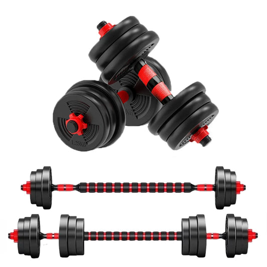 Adjustable Dumbbell & Barbell Weight Set, 5–44LB Range with Non-Slip Grip for Home Workouts