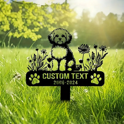 Personalized Maltese Dog Memorial Plaque, Custom Metal Garden Sign for Pet Remembrance