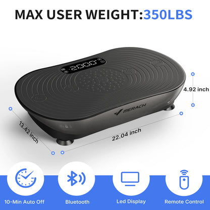 Merach Whole-Body Vibration Plate, Digital Display, Built-In Speakers & 350 lb Capacity for Home Fitness