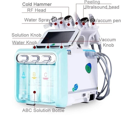 Professional 7-in-1 Hydra Facial Machine, Hydrogen Oxygen Facial Device with Skin Scrubber & LED Mask - Bond Well Supplies