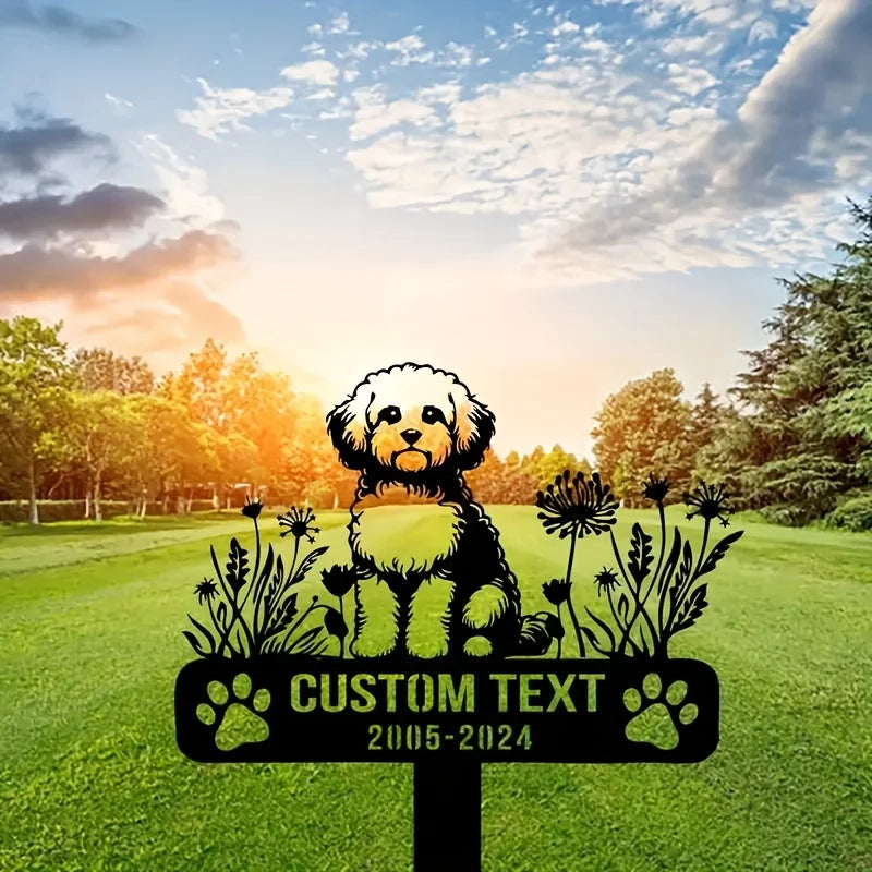 Personalized Maltese Dog Memorial Plaque, Custom Metal Garden Sign for Pet Remembrance