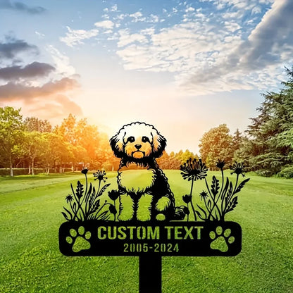 Personalized Maltese Dog Memorial Plaque, Custom Metal Garden Sign for Pet Remembrance