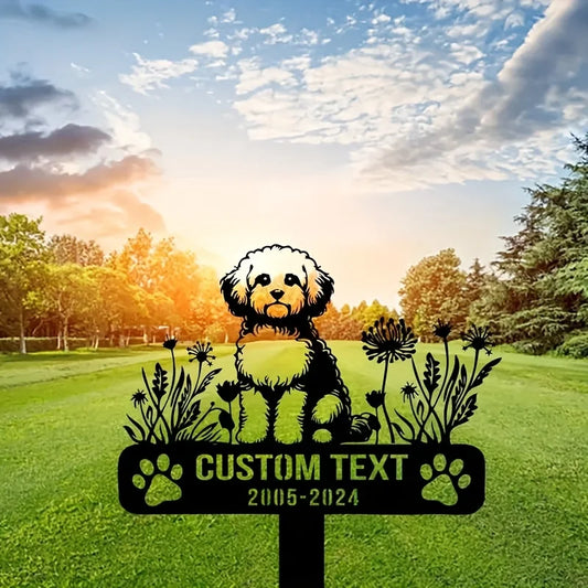 Personalized Maltese Dog Memorial Plaque, Custom Metal Garden Sign for Pet Remembrance