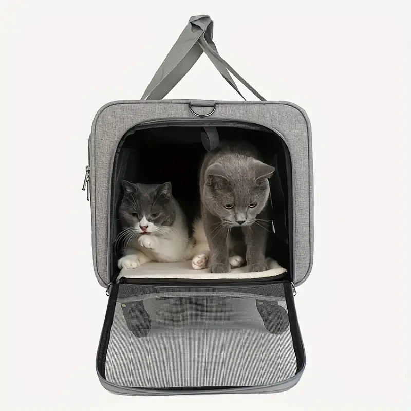 Extra Large Pet Travel Trolley Case, Portable Foldable Dog & Cat Carrier Bag with Detachable Design