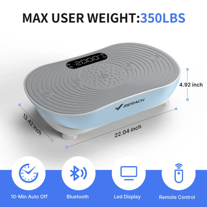 Merach Whole-Body Vibration Plate, Digital Display, Built-In Speakers & 350 lb Capacity for Home Fitness