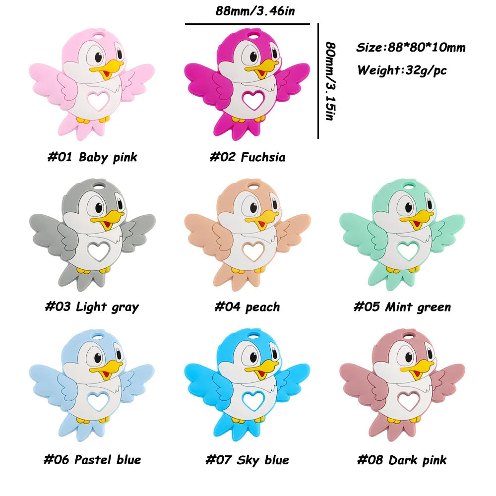 Sunrony 1PC Cartoon Animal Silicone Pendant, Food-Grade DIY Pacifier Chain Accessory - Bond Well Supplies