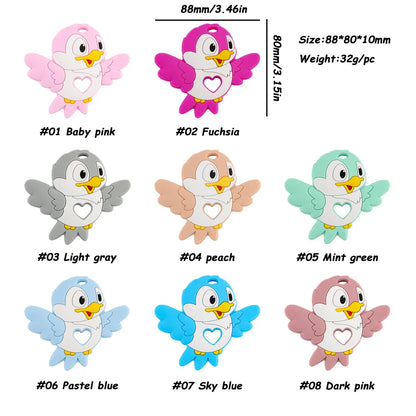 Sunrony 1PC Cartoon Animal Silicone Pendant, Food-Grade DIY Pacifier Chain Accessory - Bond Well Supplies