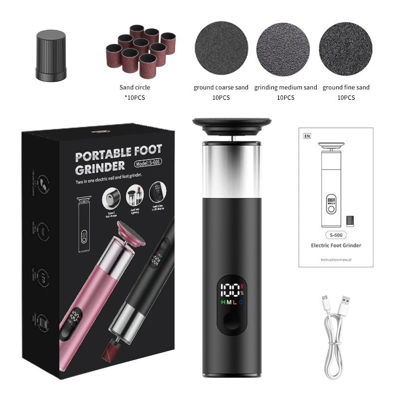 Electric Callus Remover for Feet, Rechargeable Pedicure Tool with Replacement Discs