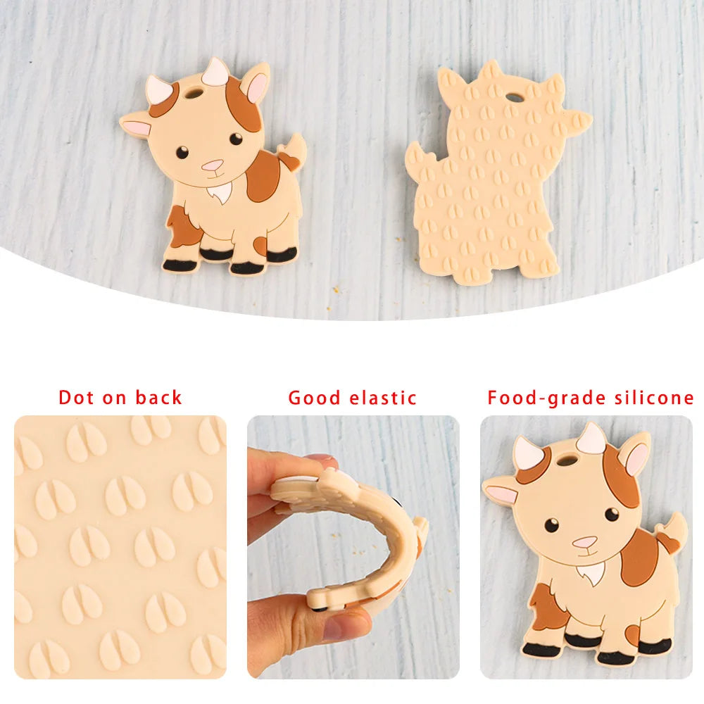 Sunrony 1PC Cartoon Animal Silicone Pendant, Food-Grade DIY Pacifier Chain Accessory - Bond Well Supplies