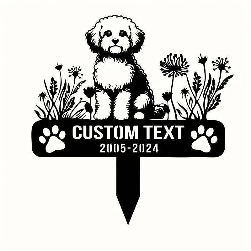 Personalized Maltese Dog Memorial Plaque, Custom Metal Garden Sign for Pet Remembrance