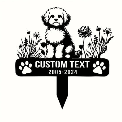 Personalized Maltese Dog Memorial Plaque, Custom Metal Garden Sign for Pet Remembrance