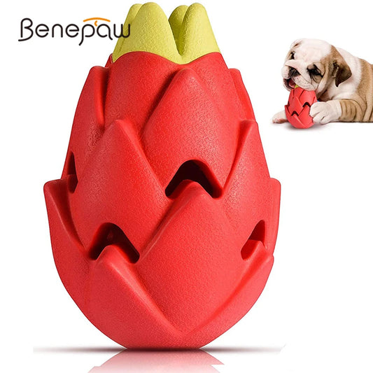 Benepaw Durable Pitaya Dog Chew Toy, Interactive Treat & Teething Toy for Puppies - Bond Well Supplies