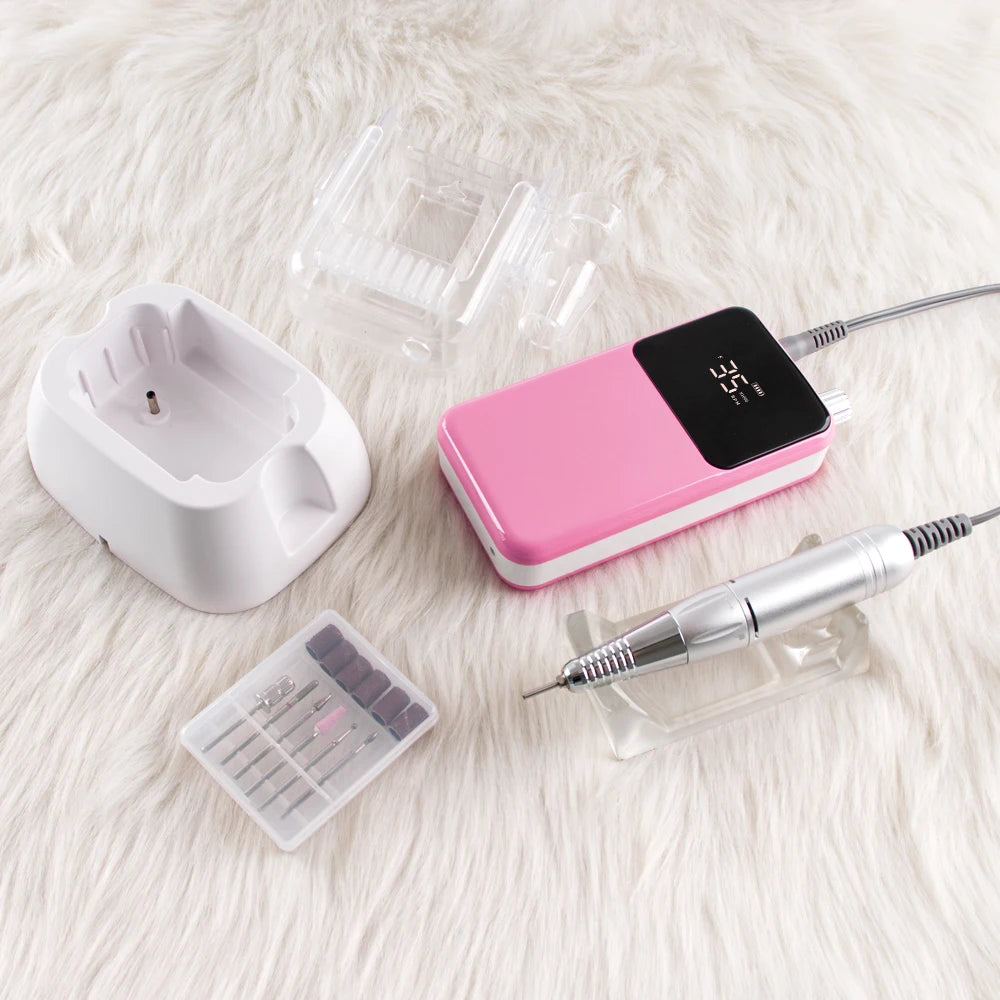 SIMINAIL Rechargeable Nail Drill Machine, 35,000 RPM Cordless Electric Nail File for Manicure and Pedicure