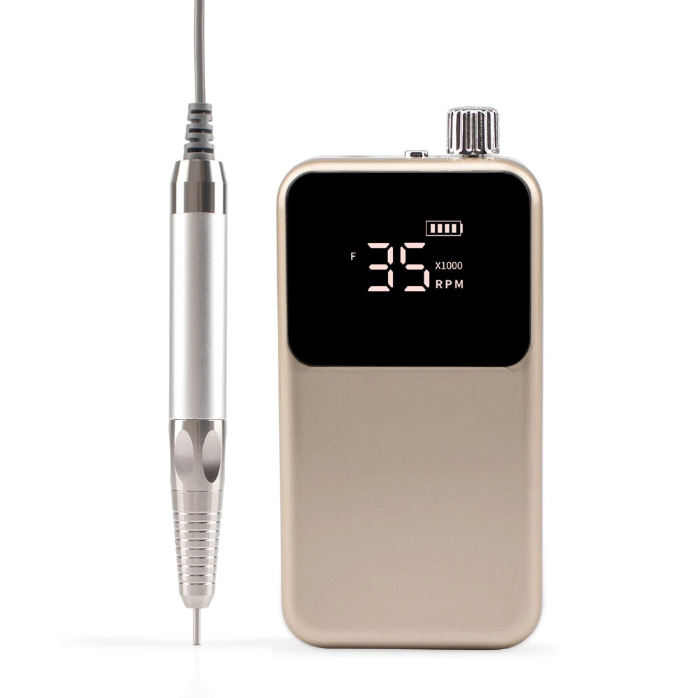 Rechargeable Brushless Nail Drill Machine, 35000RPM Cordless Electric Manicure Tool - Bond Well Supplies