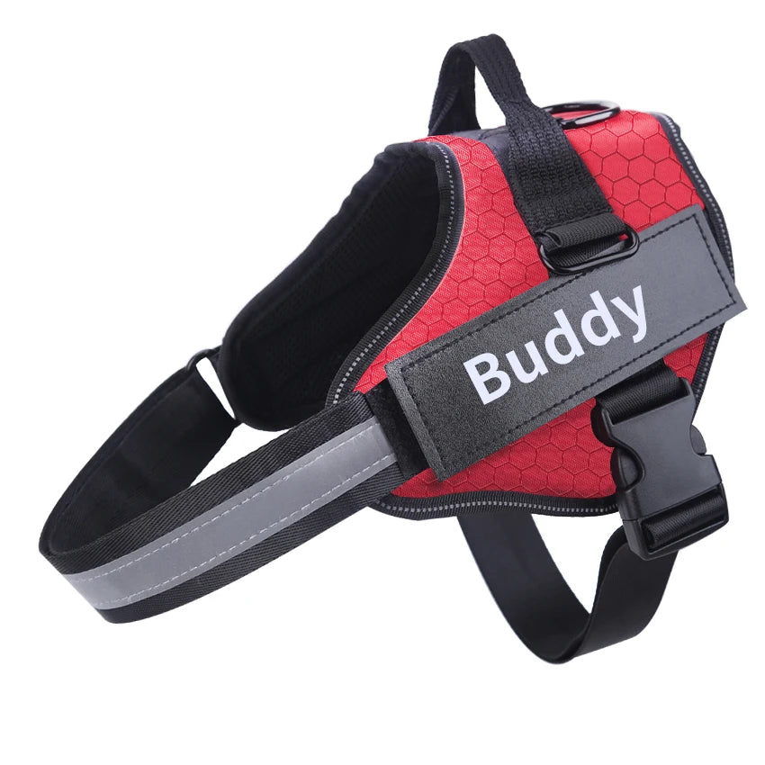 Personalized No-Pull Reflective Dog Harness Vest, Adjustable Custom Harness for Small & Large Dogs