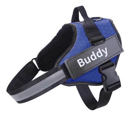 Personalized No-Pull Reflective Dog Harness Vest, Adjustable Custom Harness for Small & Large Dogs