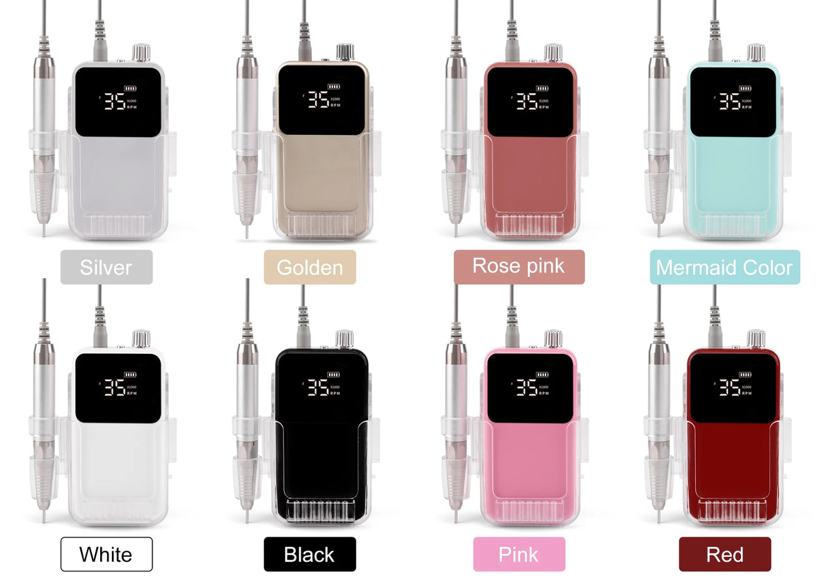 Rechargeable Brushless Nail Drill Machine, 35000RPM Cordless Electric Manicure Tool - Bond Well Supplies