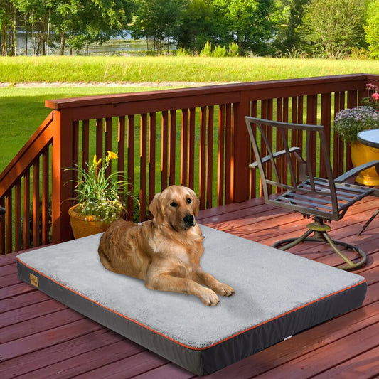 Large Orthopedic Dog Bed with Memory Foam, Waterproof, Removable Washable Cover and Non-Slip Bottom