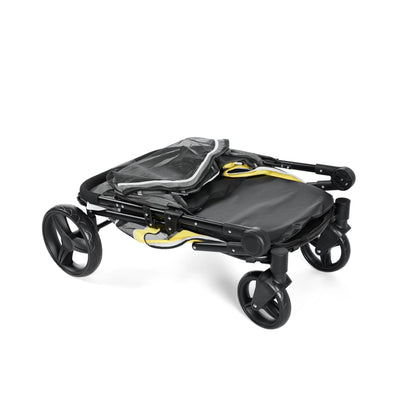 Dog Stroller Large & Medium Dogs, Collapsible Wagon with Dual Entry, Breathable Mesh and Foot Brake