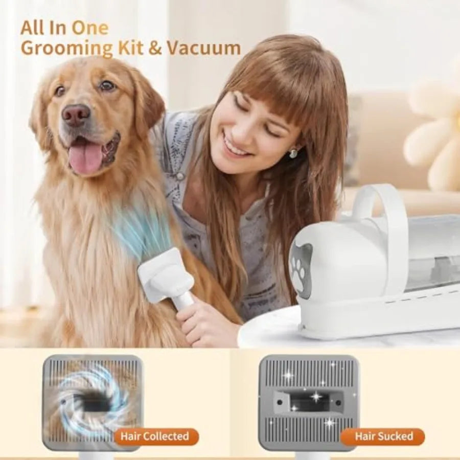 Dog Grooming Vacuum with Pet Clippers, Nail Grinder and Hair Removal Tools for Dogs and Cats