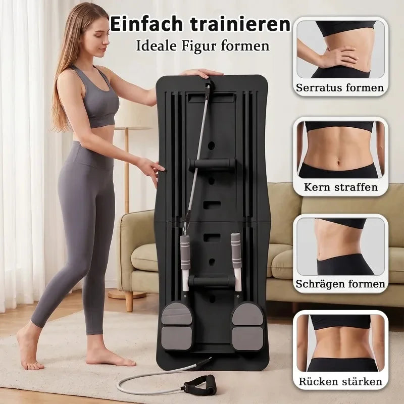 Multifunctional Pilates Exercise Board, Foldable Core & Full-Body Workout Trainer for Home Fitness