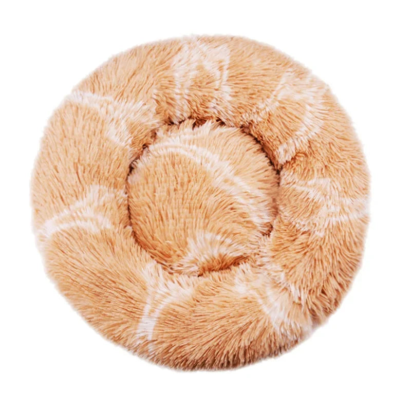 Super Soft Round Dog Bed, Warm Plush Pet House for Medium & Large Dogs, 6 Sizes